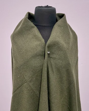 Sal lung tip esarfa Serene Luxe, cu lurex si casmir, Kaki, 200x70 cm