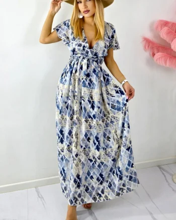 Rochie lunga ISHANI, cu aspect matasos si ciucuri decorativi, Gri, Marime S/M/L