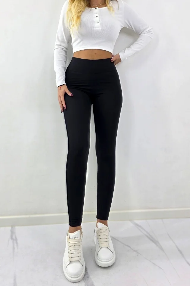 Colanti vatuiti OLAFIT, cu emblema si banda modelatoare, NEGRU