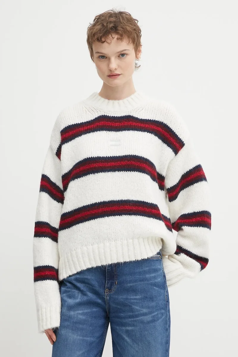 Tommy Jeans pulover din amestec de lână de alpaca