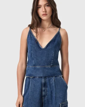 AllSaints bluză subțire de blugi LILAH