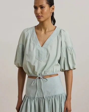Lauren Ralph Lauren bluză din bumbac