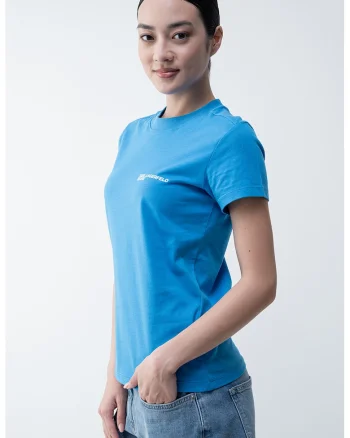 Tricou slim fit de bumbac organic, Albastru