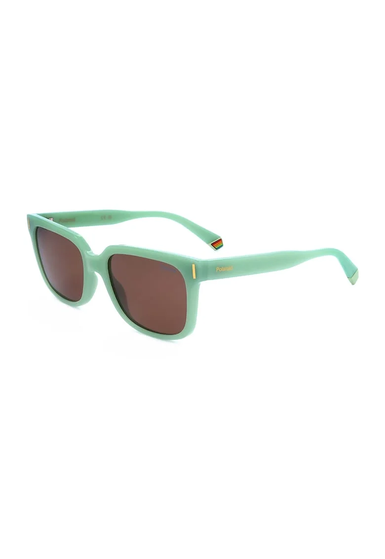 Ochelari de soare patrati cu model unisex, Verde