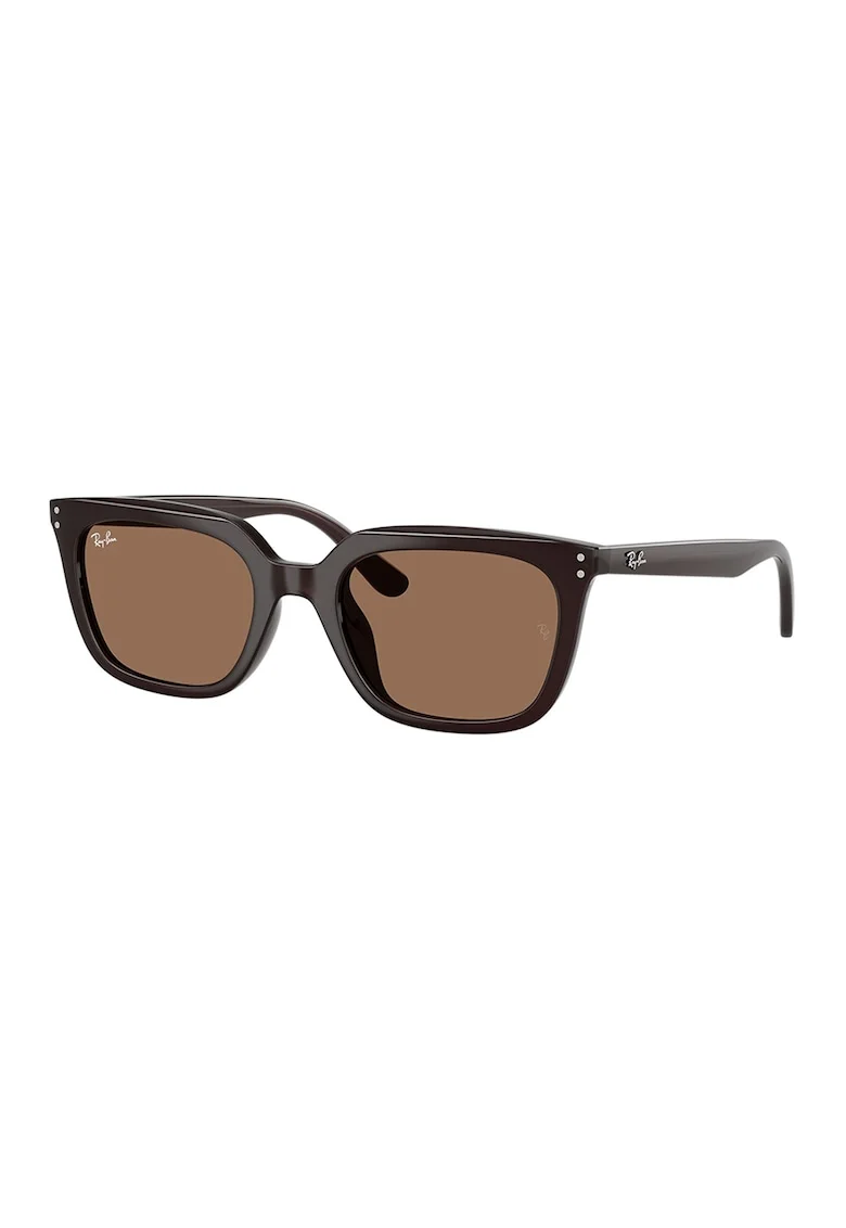 Ochelari de soare wayfarer unisex cu lentile uni, Maro inchis