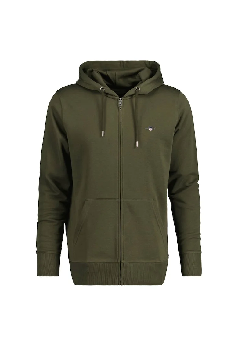 Hanorac regular fit cu fermoar Shield, Verde