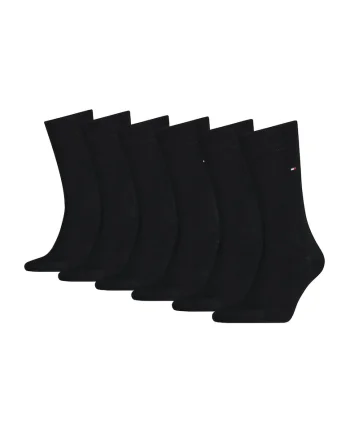 Set de sosete lungi cu monograma discreta - 6 perechi, Negru