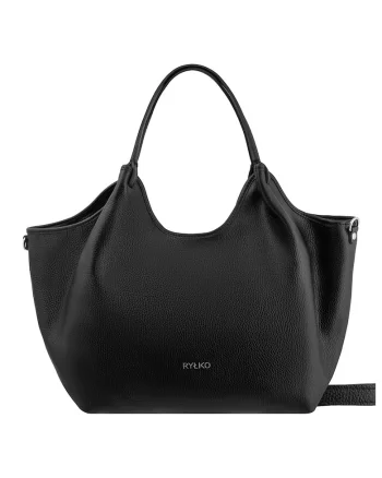 RYLKO, Geanta hobo de piele cu bareta detasabila, Negru