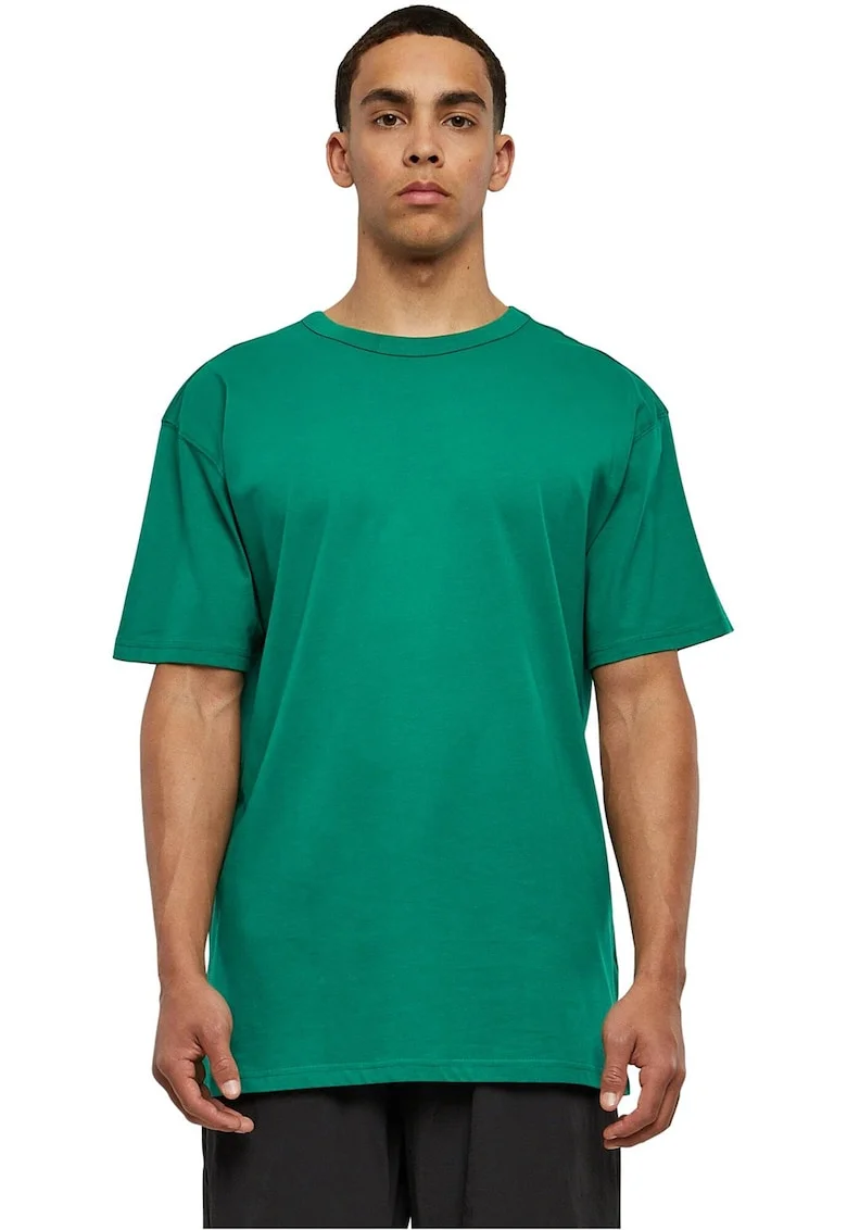 Tricou de bumbac cu maneci cazute, Verde aquamarin