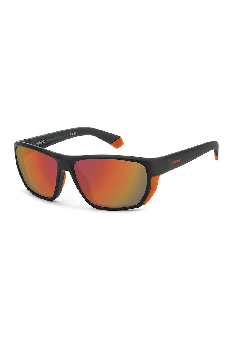 Ochelari de soare dreptunghiulari cu lentile polarizate, Negru