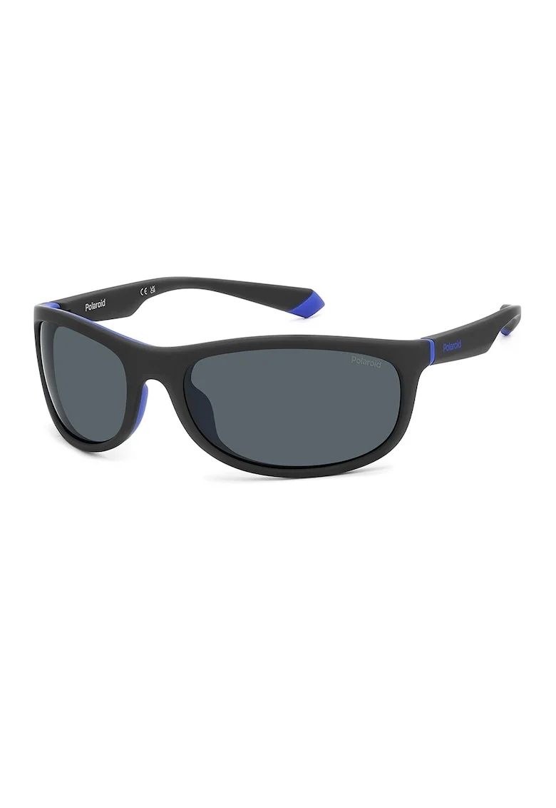Ochelari de soare shield unisex polarizati, Gri inchis
