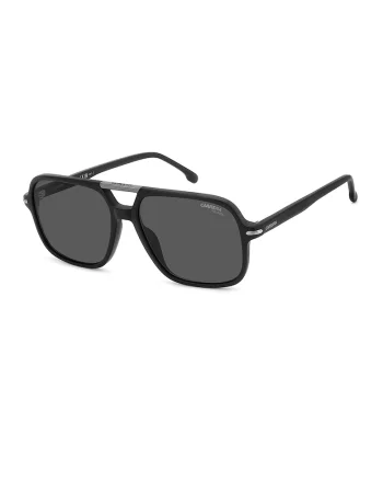 Ochelari de soare aviator cu logo pe brate, Negru/Gri