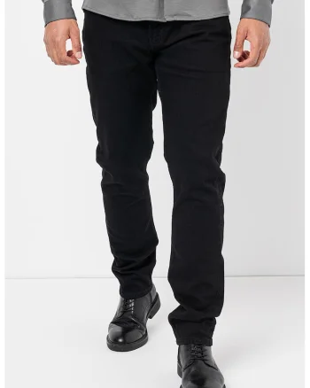 Blugi uni slim fit cu talie medie, Negru
