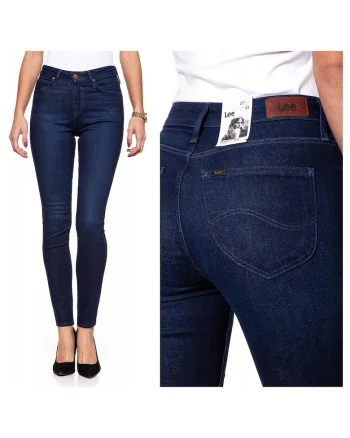 Blugi Dama,  Scarlett High, W25-L31 US, Bumbac, Zipper, Lung, 5 Buzunare 2 Mari 2 Medii Exterioare 1 Mic Interior, Talie Inalta, Albastru