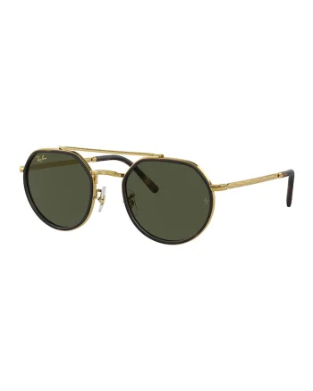 Ochelari de soare rotunzi unisex, Auriu/Negru