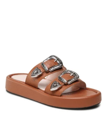Papuci dama L37, Piele naturala, 209712636, Maro