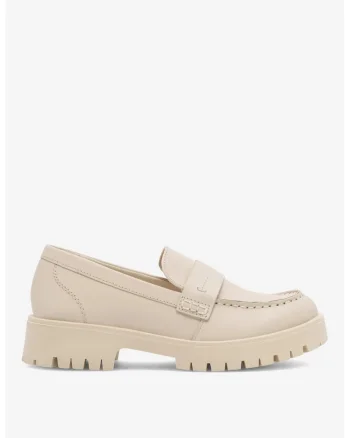 Mocasini dama  5905588381143, Piele naturala, Bej, Bej