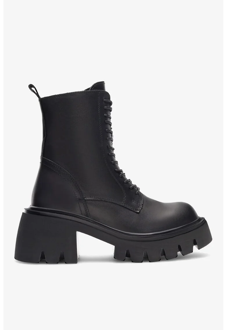 Ghete dama  5904862957777, Piele naturala, Negru, Negru