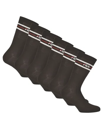 Set de sosete lungi unisex cu logo - 6 perechi, Negru
