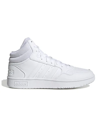 Pantofi sport unisex mid-high Hoops 3.0, Alb optic