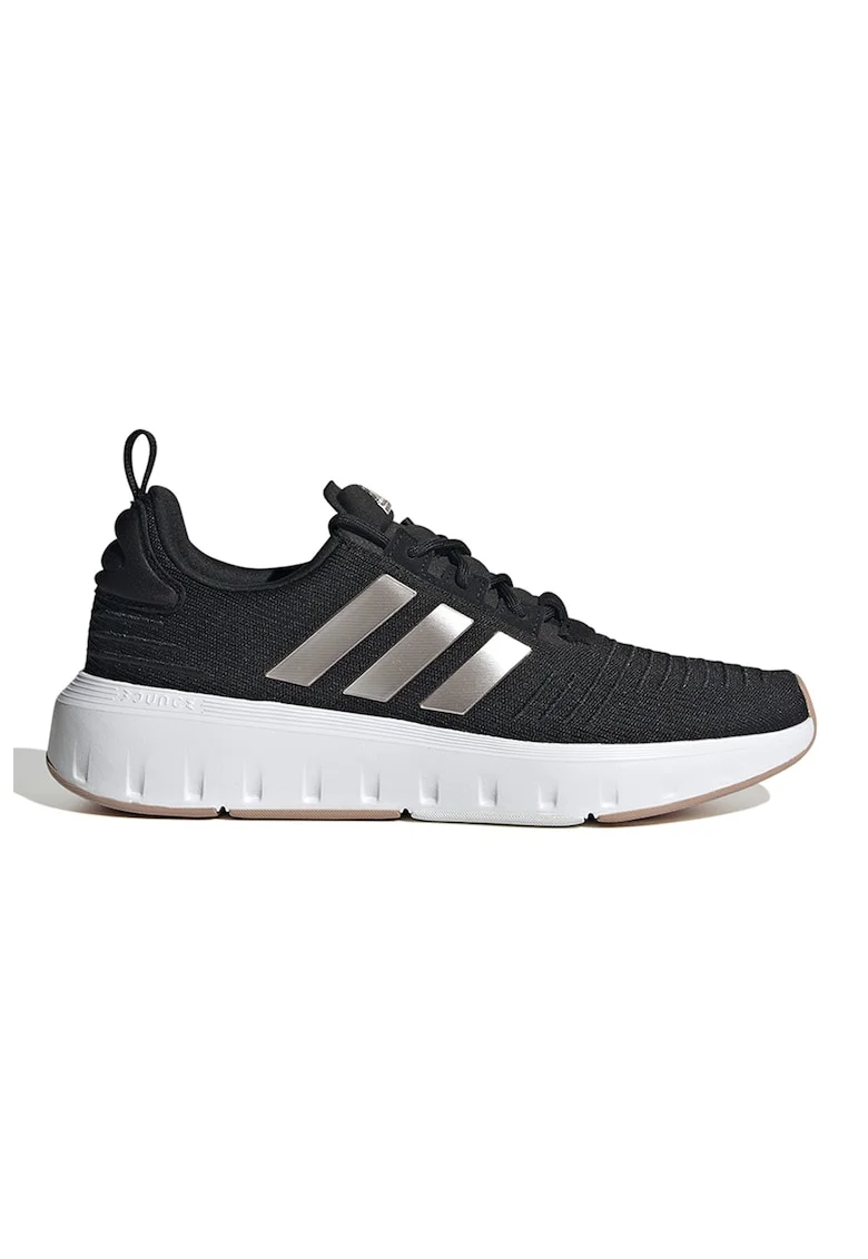 Pantofi sport cu detalii logo Swift Run, Negru/Argintiu
