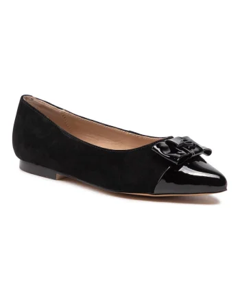 Balerini dama,  301507475, Piele naturala, Negru, Negru