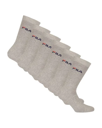 Set de sosete lungi unisex cu imprimeu logo - 6 perechi, Gri