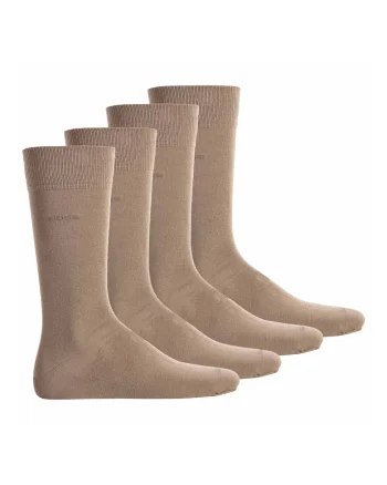 Set de sosete lungi din amestec de bumbac - 4 perechi, Bej