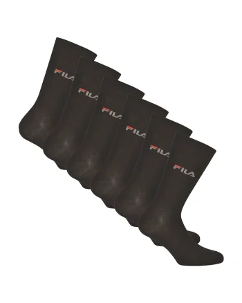 Set de sosete lungi unisex cu imprimeu logo - 6 perechi, Negru
