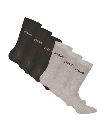 Set de sosete lungi unisex cu imprimeu logo - 6 perechi, Negru/Gri