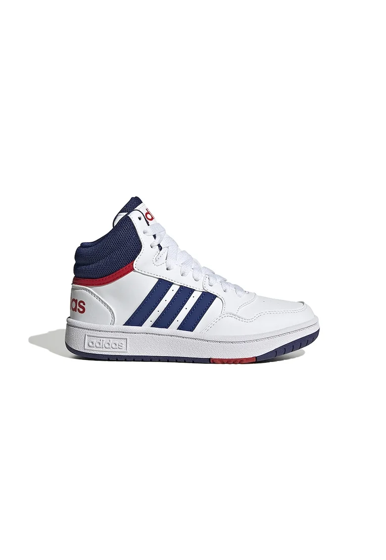 Pantofi sport mid-high din piele ecologica Hoops, Rosu/Alb/Bleumarin