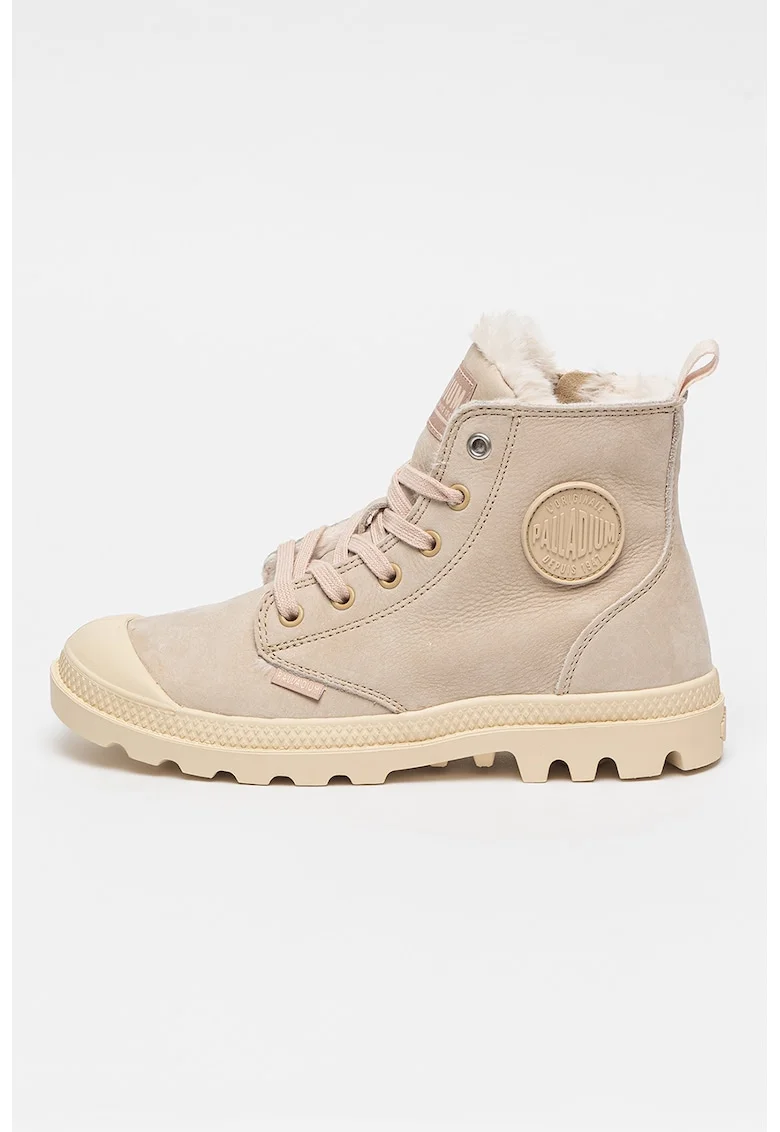 Ghete de piele nabuc Pampa, Maro taupe deschis