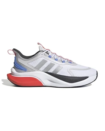 Pantofi sport cu insertii de plasa AlphaBounce+, Alb/Albastru lavanda/Argintiu