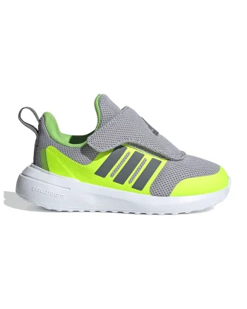 Pantofi sport cu inchidere velcro FortaRun 2.0 AC, Gri/Verde lime