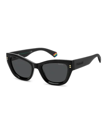 Ochelari de soare cat-eye cu lentile polarizate, Negru