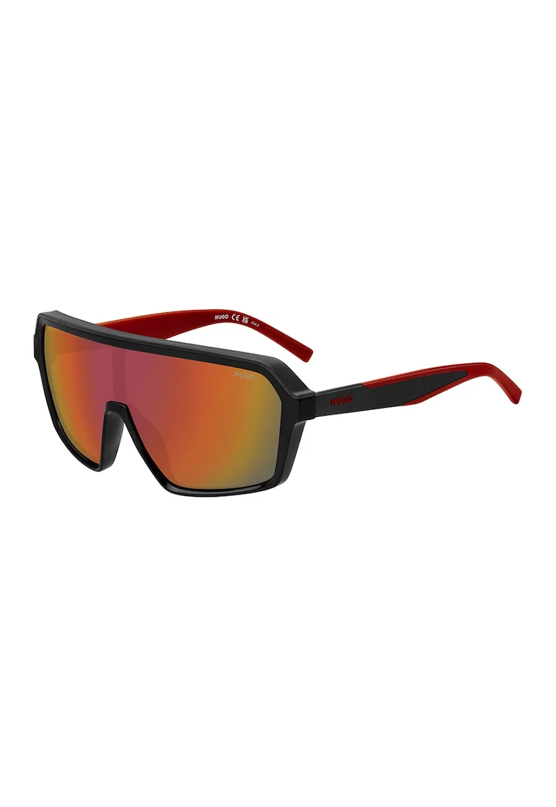 Ochelari de soare shield cu logo, Rosu/Negru