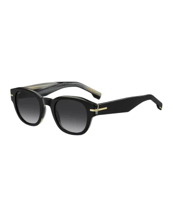Ochelari de soare rotunzi cu lentile in degrade, Negru/Bej