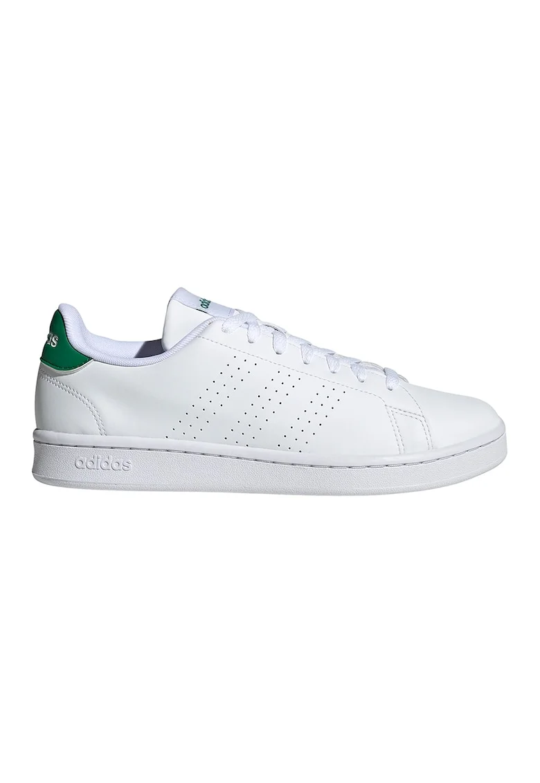 Pantofi sport din piele ecologica cu design perforat Advantage, Alb/Verde