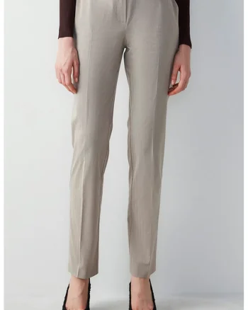 Pantaloni eleganti cu doua buzunare oblice frontale, Maro taupe deschis