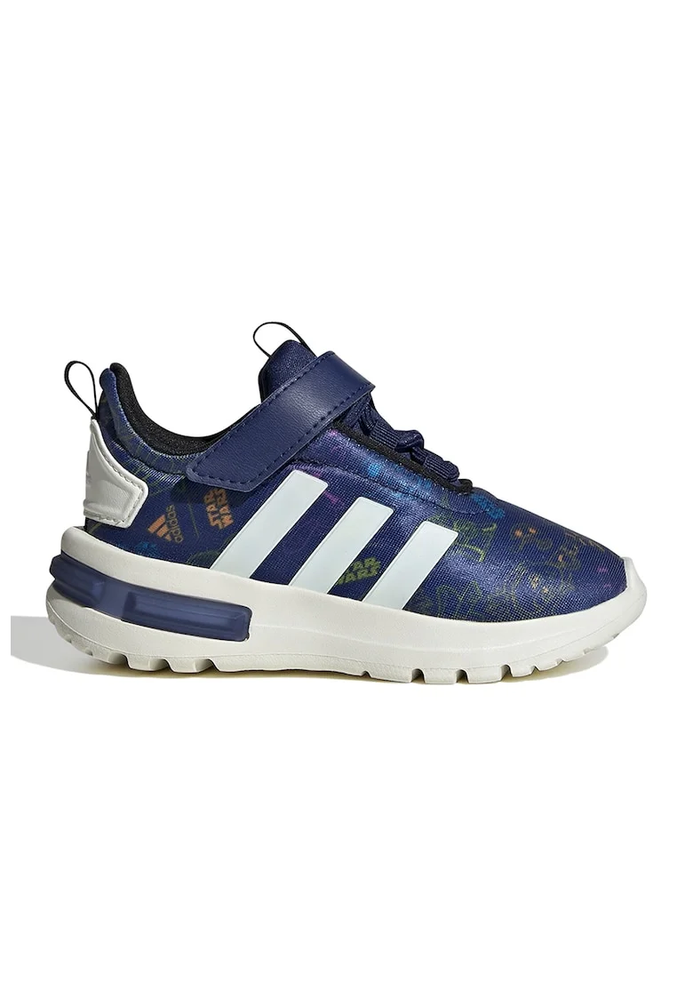 Pantofi sport cu velcro si imprimeu Star Wars Racer TR23, Alb/Albastru inchis