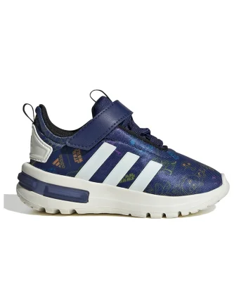 Pantofi sport cu velcro si imprimeu Star Wars Racer TR23, Alb/Albastru inchis