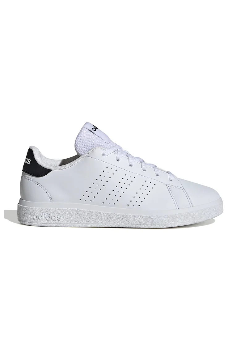 Pantofi sport de piele ecologica cu perforatii Advantage Base 2.0, Alb/Negru