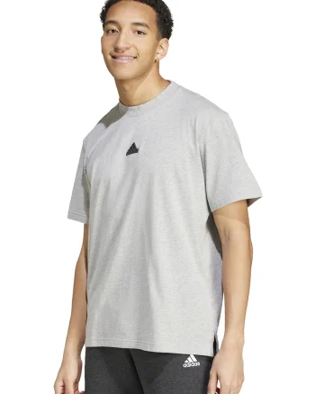 Tricou lejer de bumbac cu imprimeu logo pe partea din spate, Gri