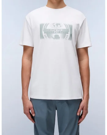 Tricou regular-fit cu imprimeu logo, Alb/Verde deschis