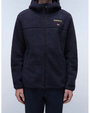 Hanorac din fleece cu fermoar, Bleumarin