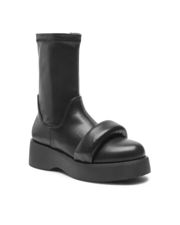 Ghete dama,  5904862218113, Negru, Piele ecologica, Negru