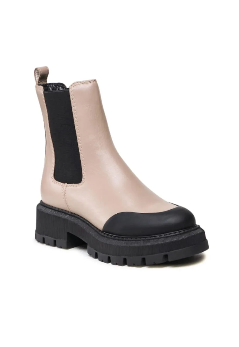 Ghete Chelsea dama,  5904862196053, Bej, Piele naturala, Bej