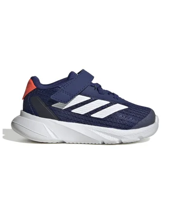 Pantofi sport cu velcro si insertii de plasa Duramo, Alb/Bleumarin