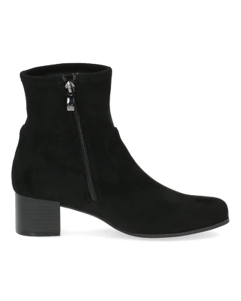 Botine din piele intoarsa sintetica, Negru