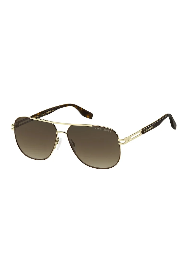 Ochelari de soare aviator cu lentile in degrade, Auriu/Maro